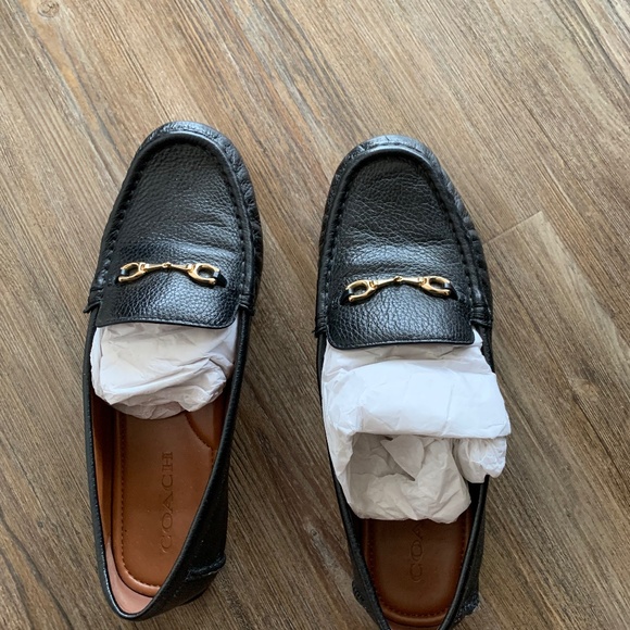 Coach Black Leather Loafers Women’s size 9 - Picture 1 of 5